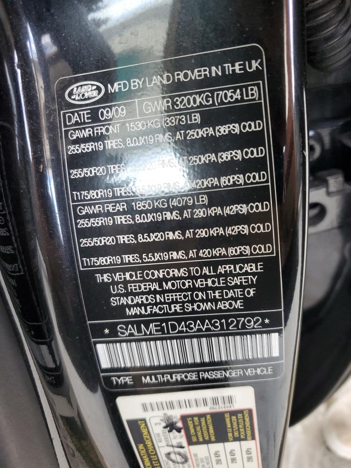 2010 LAND ROVER RANGE ROVER
