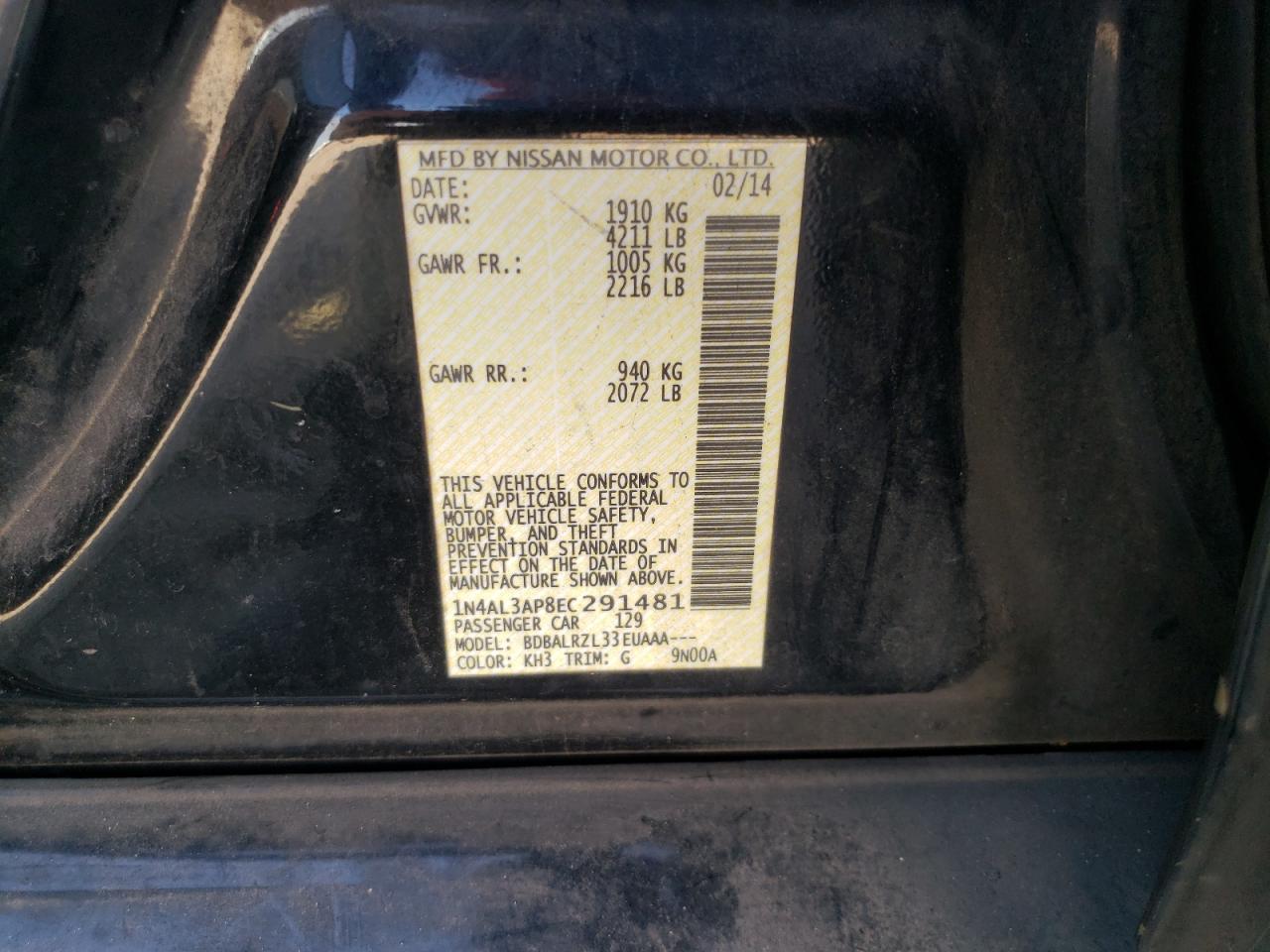2014 NISSAN ALTIMA