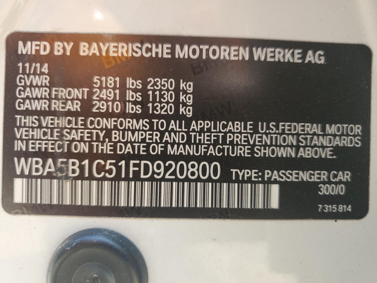 2015 BMW 5 series