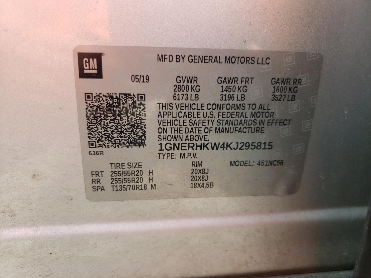 2019 CHEVROLET TRAVERSE