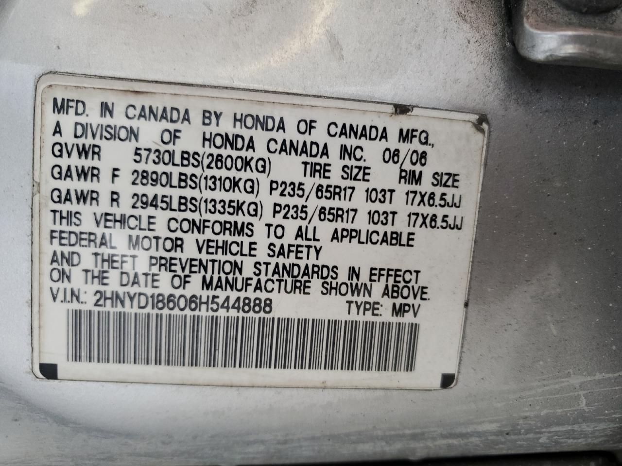 2006 ACURA MDX