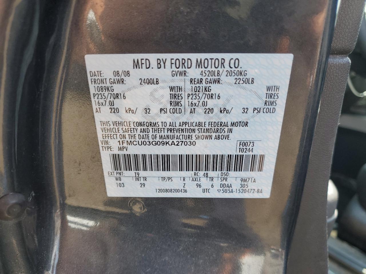 2009 FORD ESCAPE