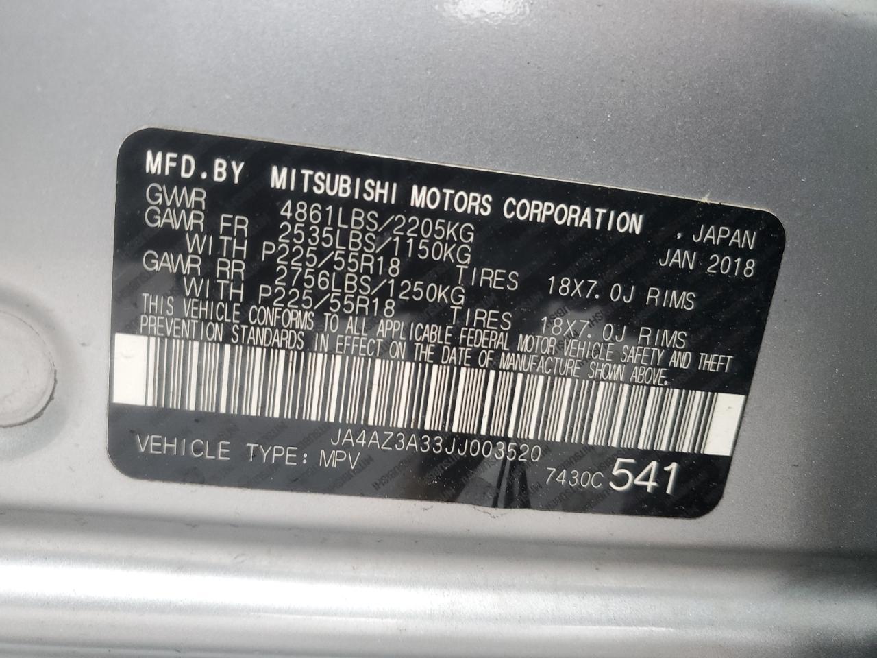 2018 MITSUBISHI outlander