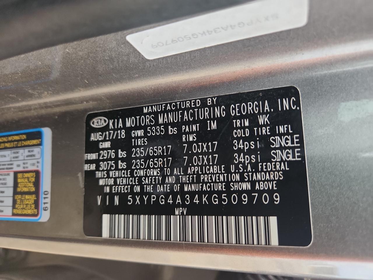 2019 KIA SORENTO