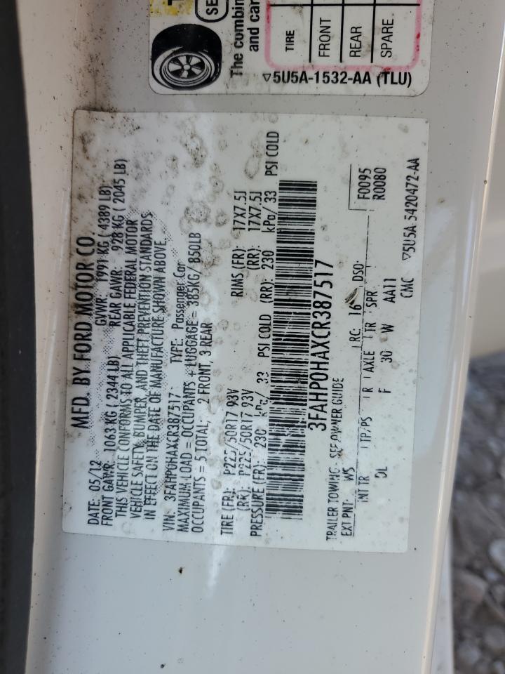 2012 FORD FUSION