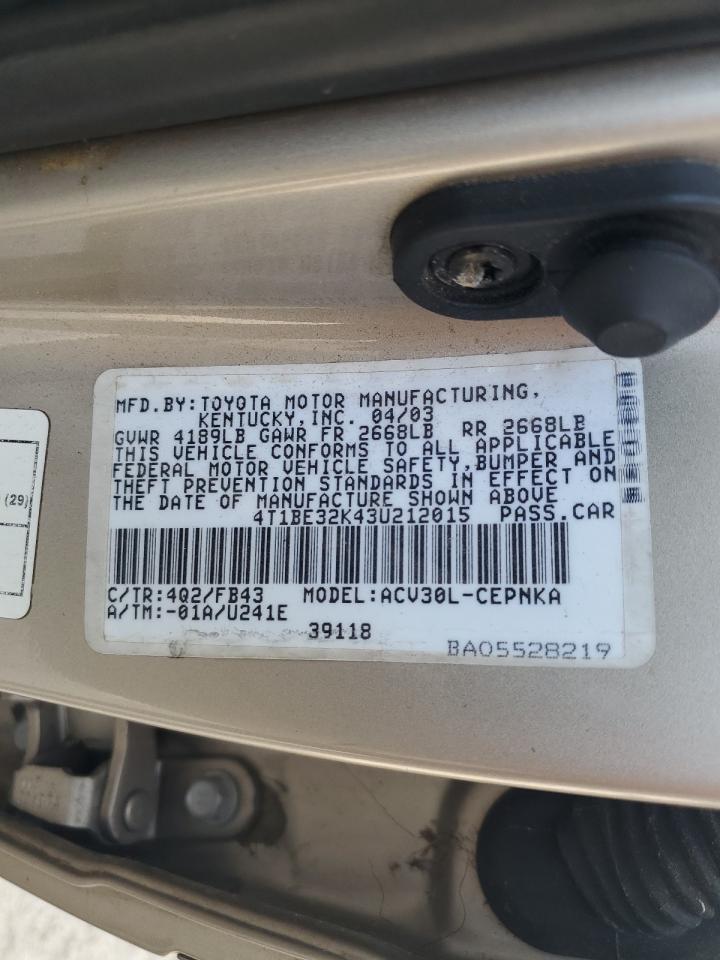 2003 TOYOTA CAMRY