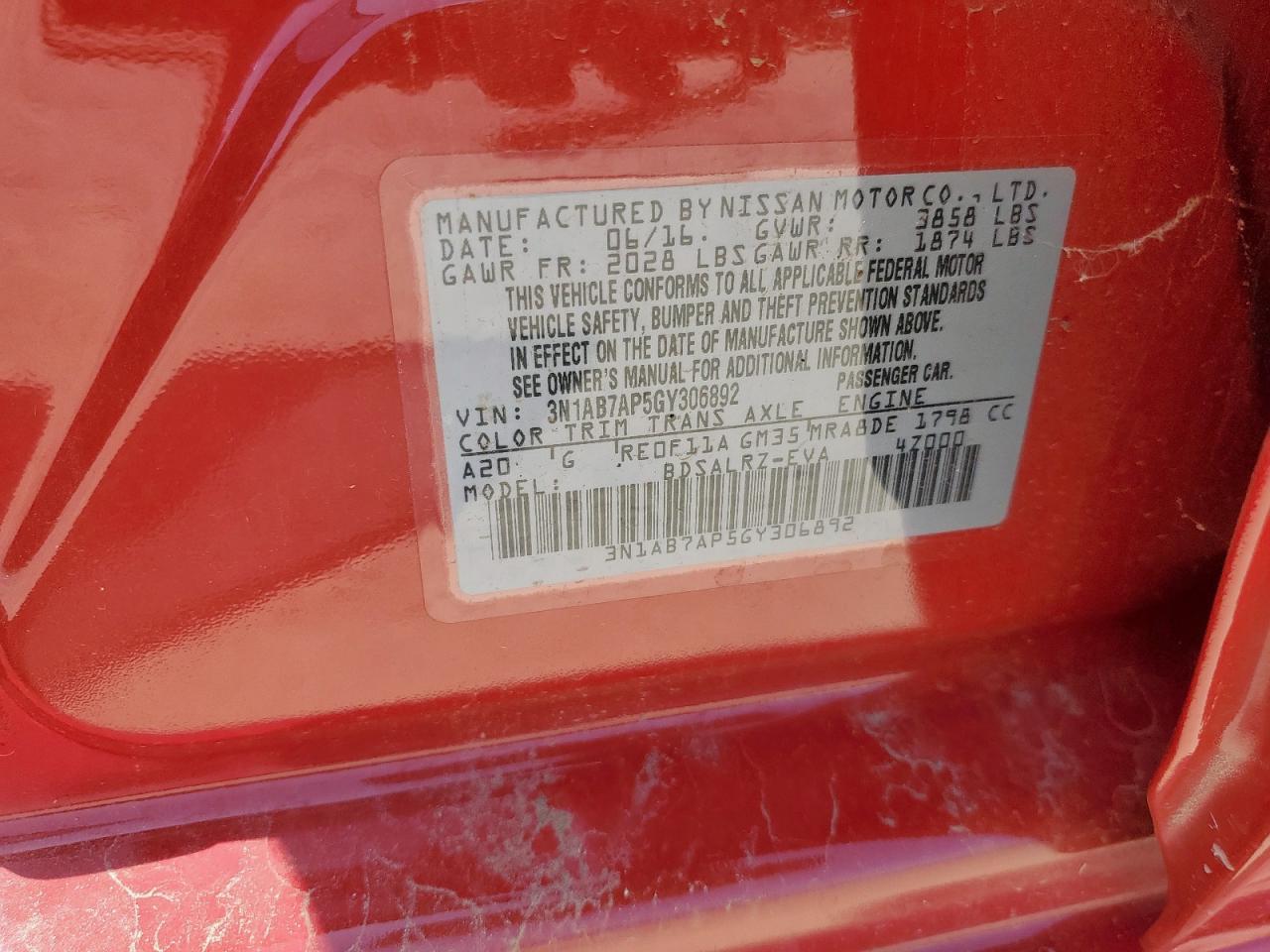 2016 NISSAN SENTRA