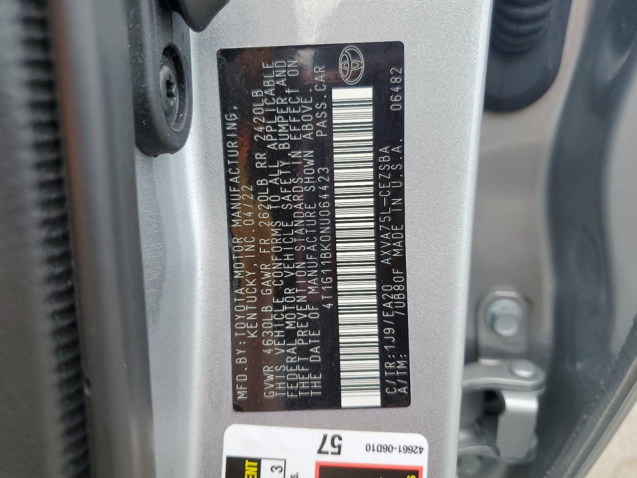 2022 TOYOTA CAMRY