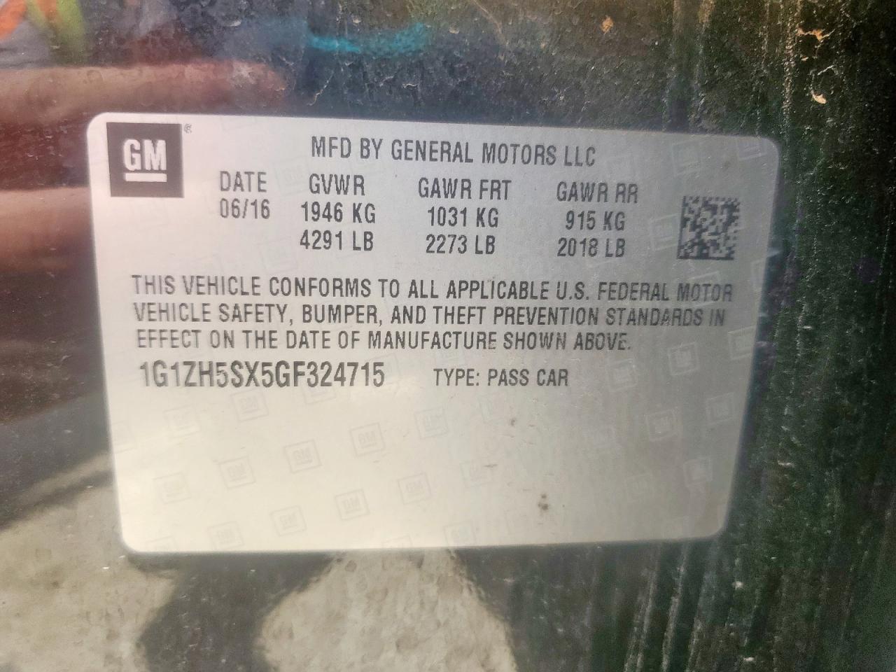 2016 CHEVROLET MALIBU