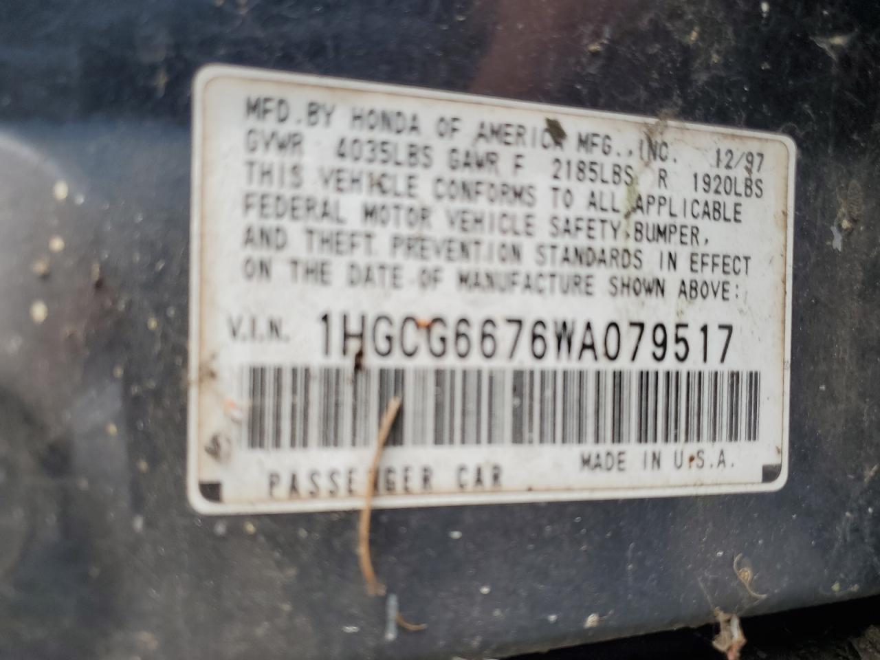 1998 HONDA ACCORD