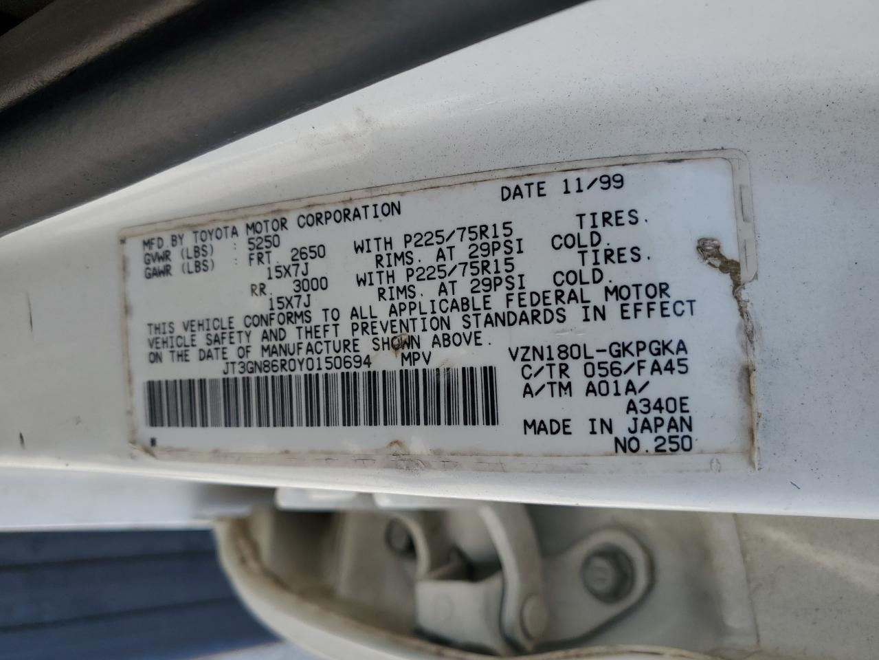 2000 TOYOTA 4Runner