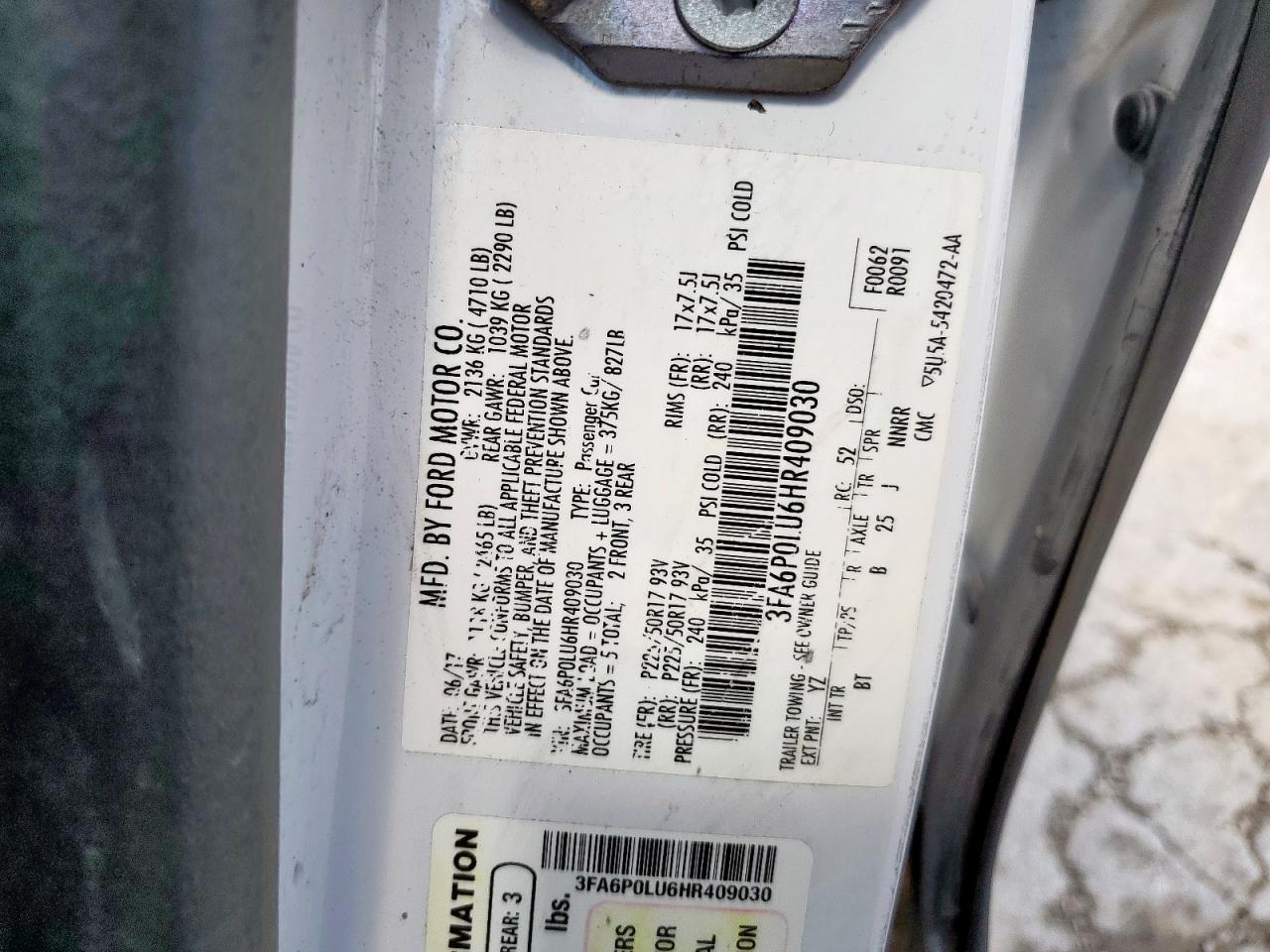 2017 FORD FUSION