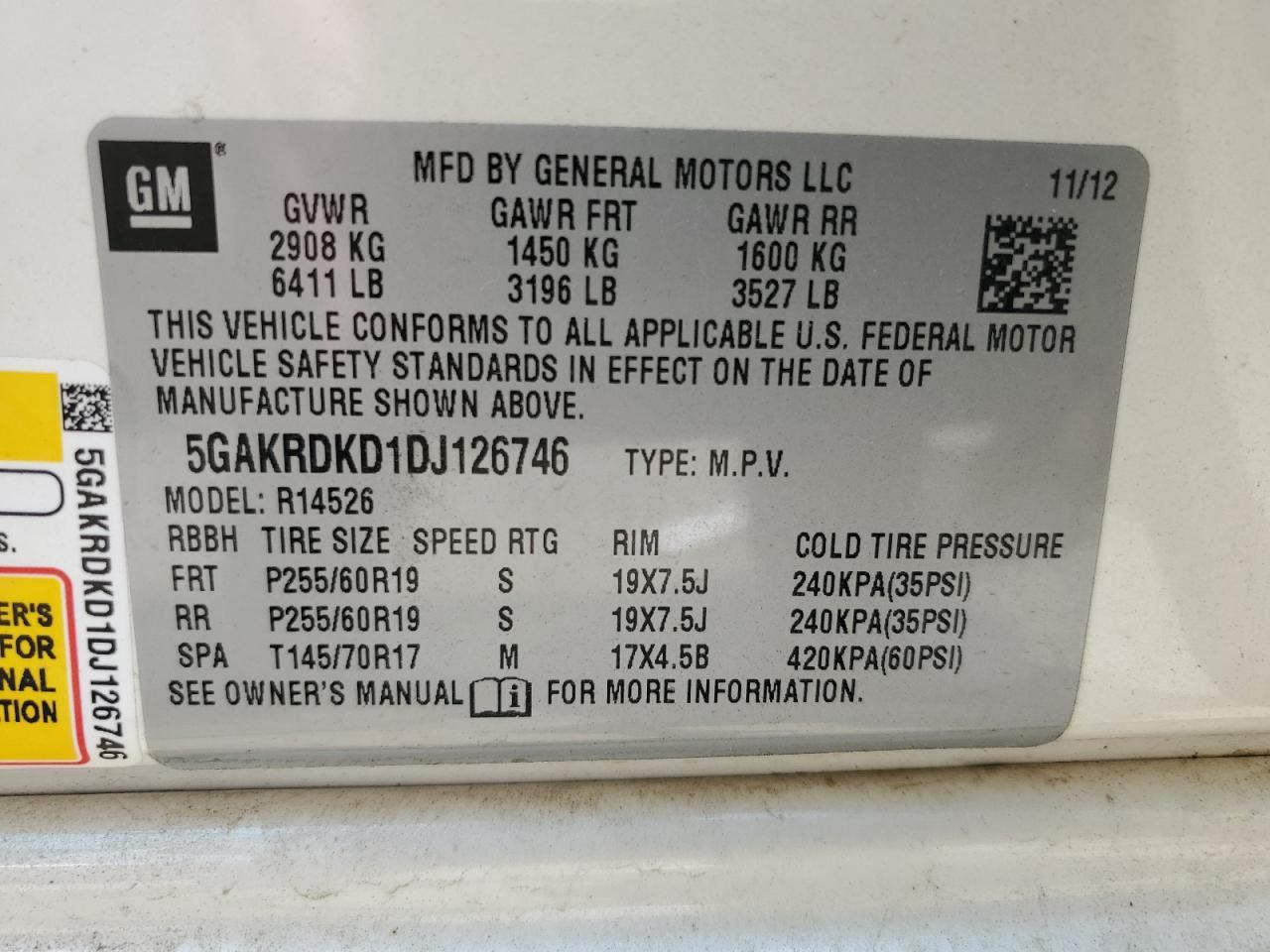 2013 BUICK ENCLAVE