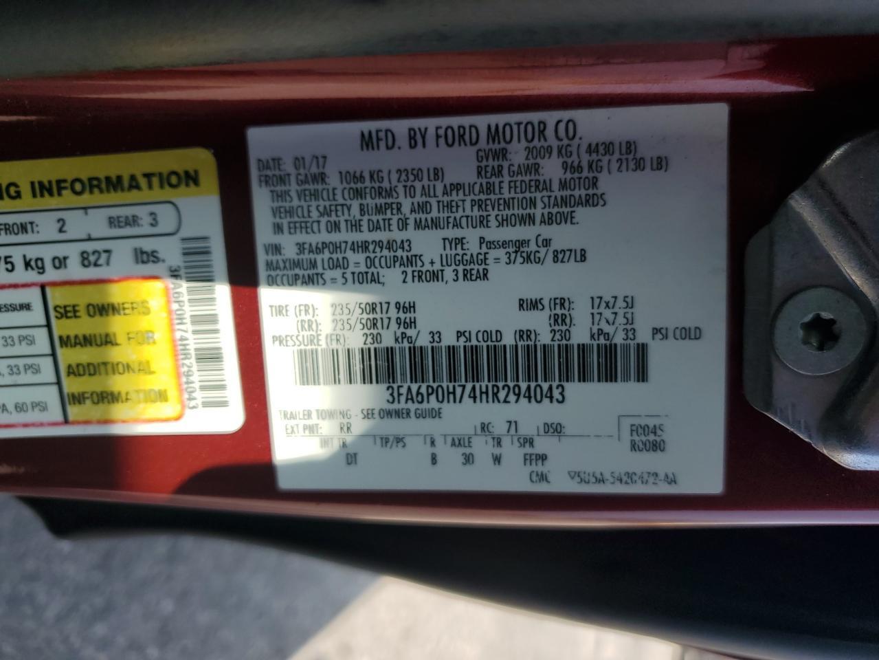 2017 FORD FUSION