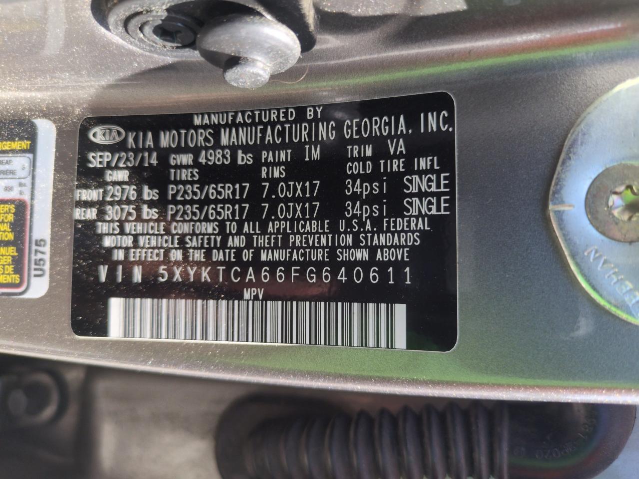 2015 KIA SORENTO