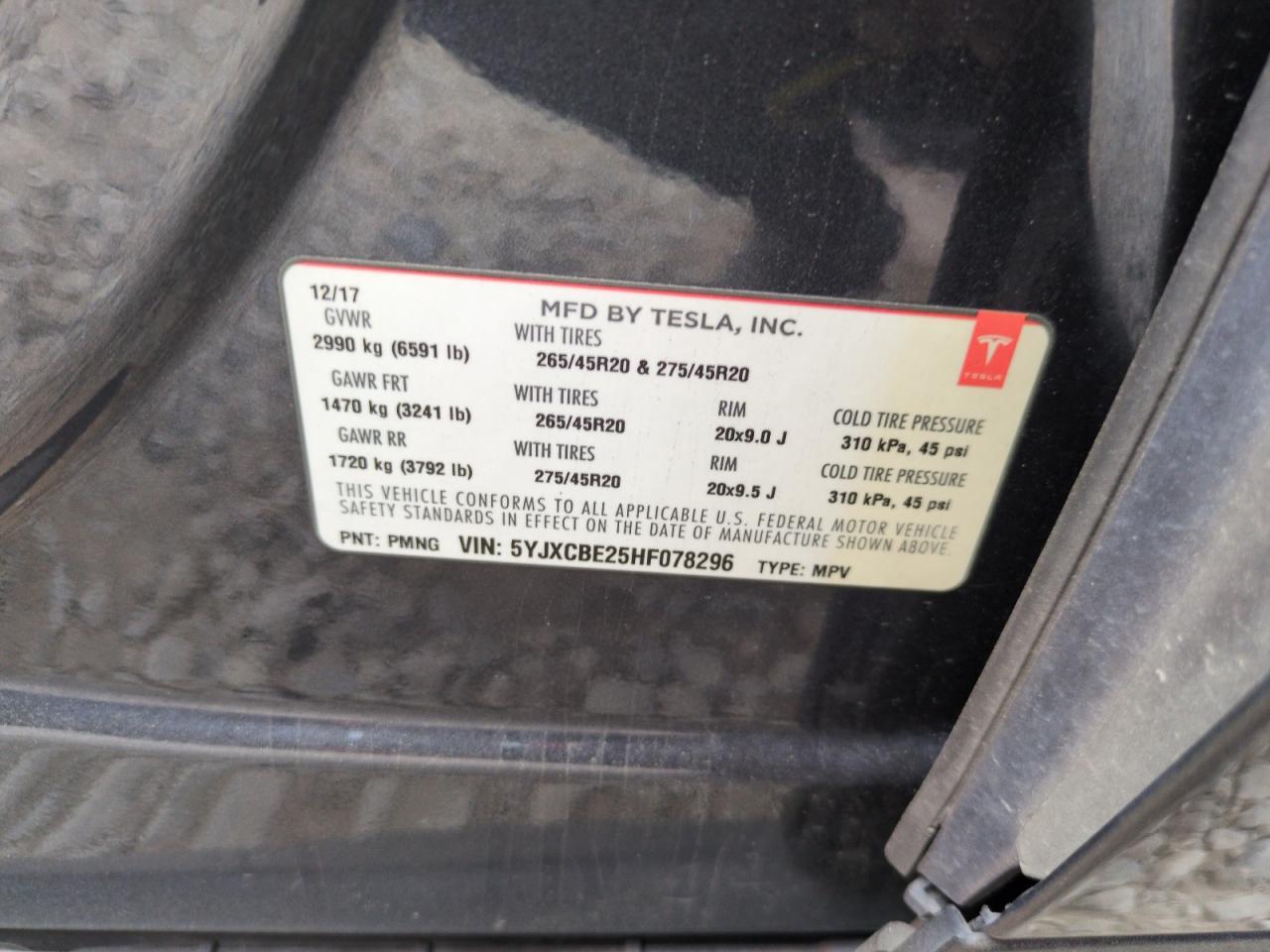 2017 TESLA MODEL X