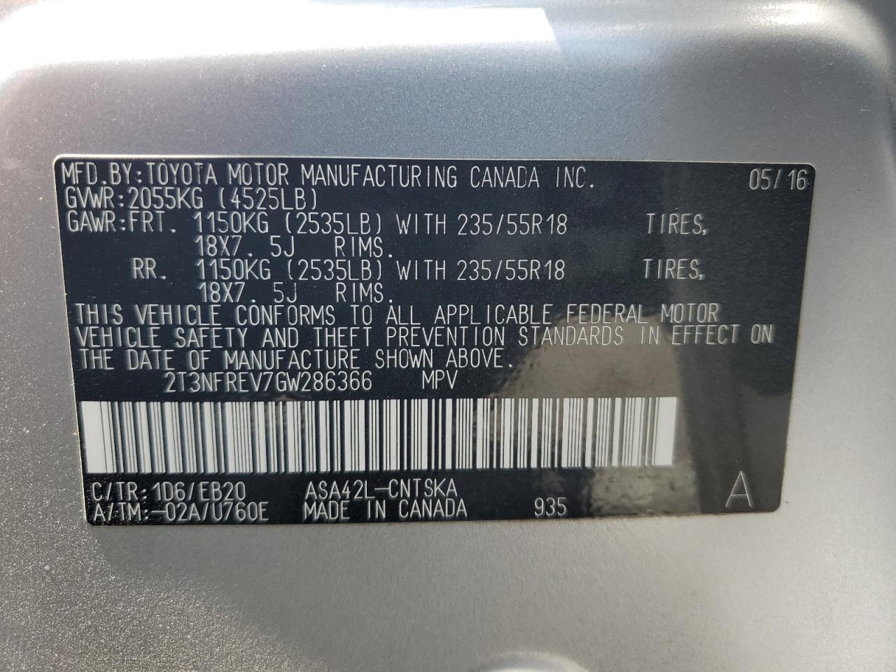 2016 TOYOTA RAV4