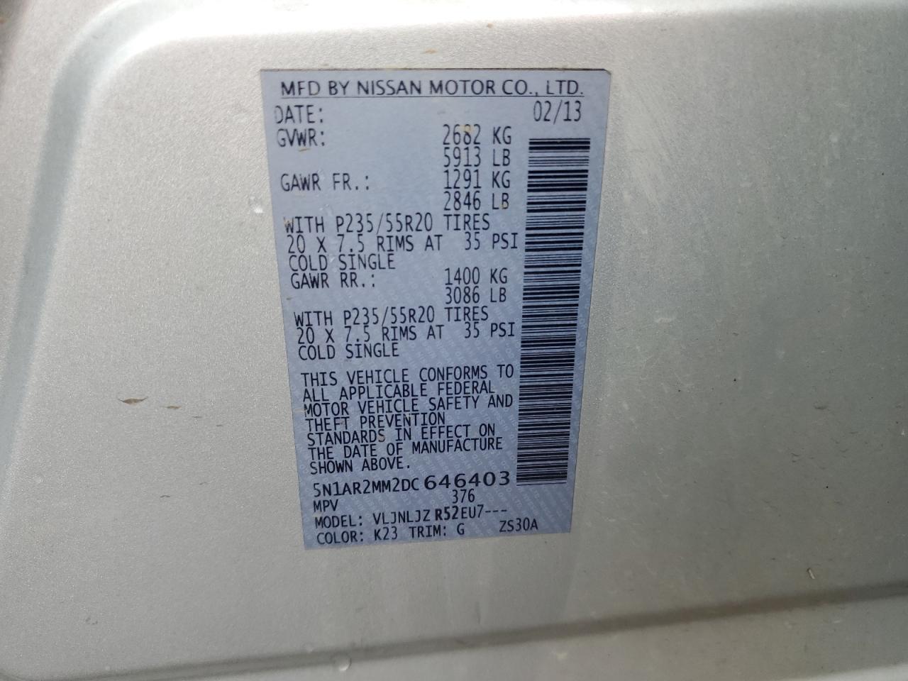 2013 NISSAN PATHFINDER