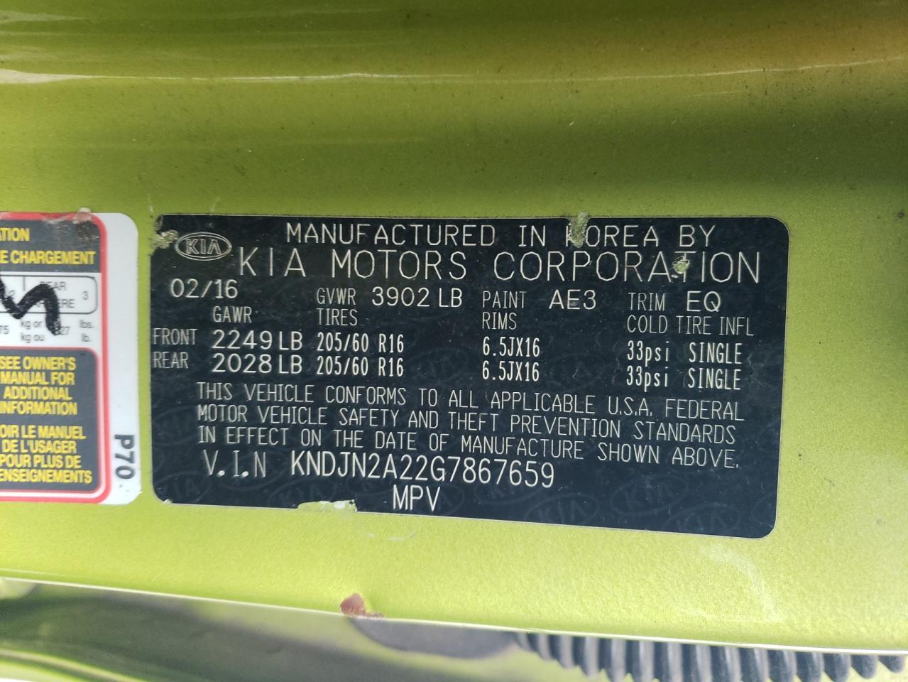 2016 KIA SOUL
