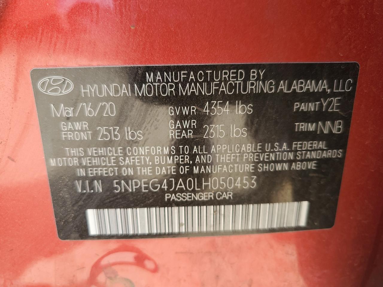 2020 HYUNDAI SONATA
