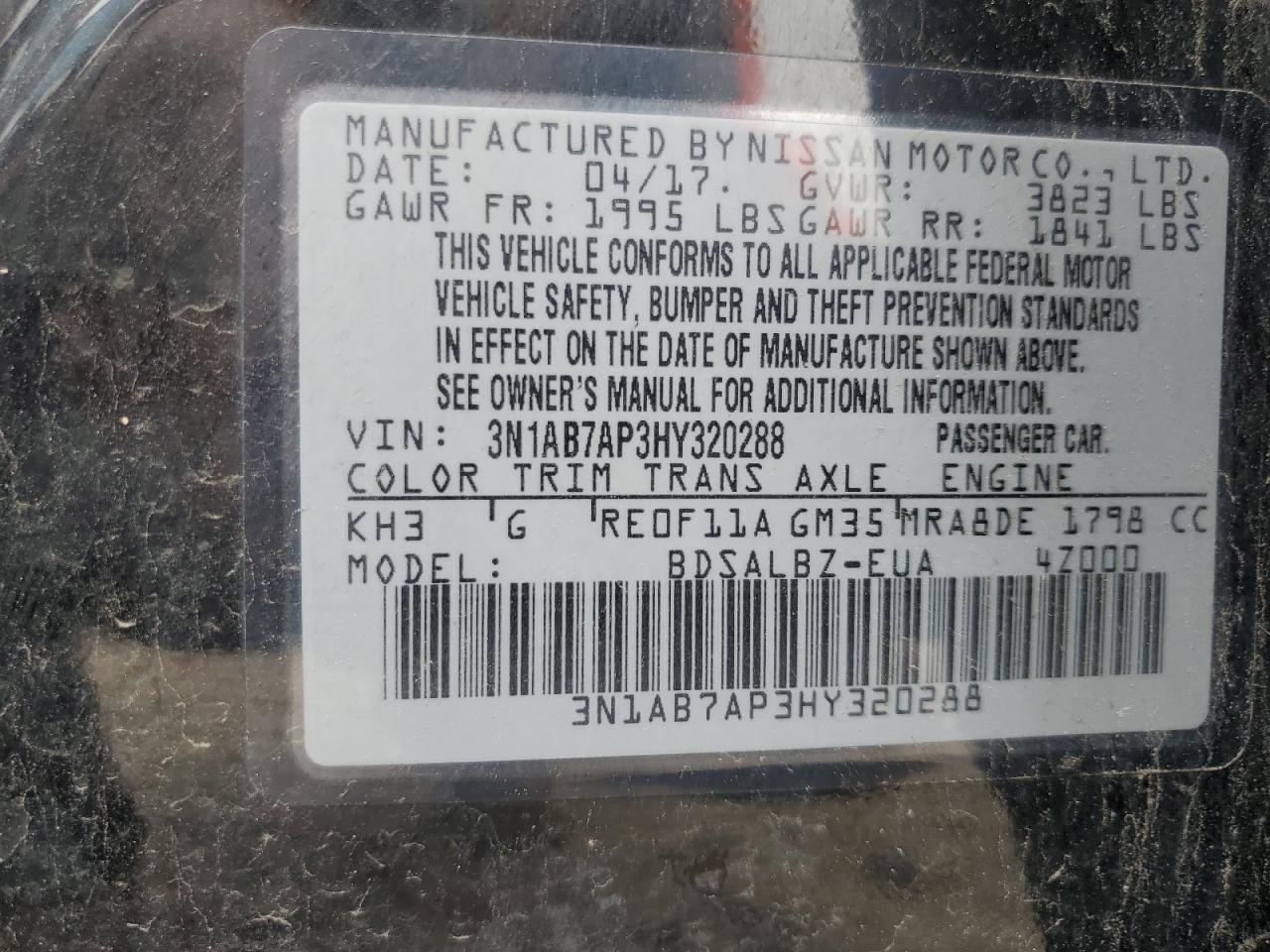 2017 NISSAN SENTRA