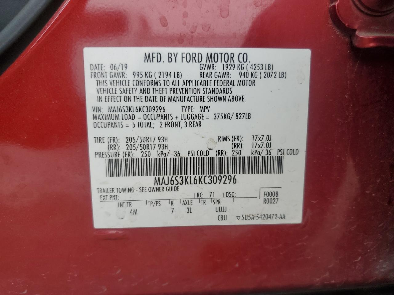 2019 FORD EcoSport