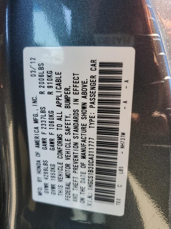 2012 HONDA ACCORD