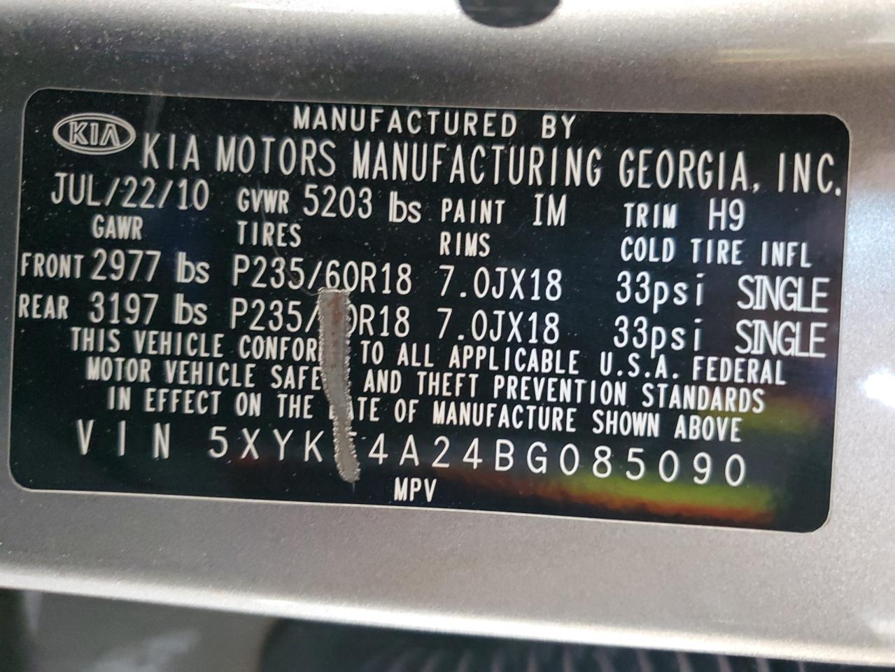 2011 KIA SORENTO