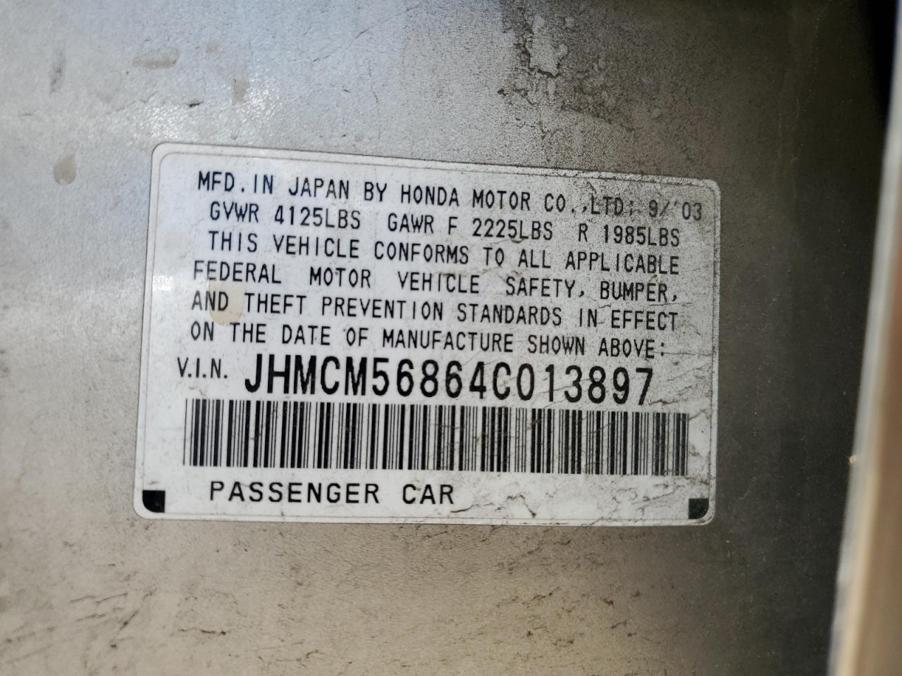 2004 HONDA ACCORD