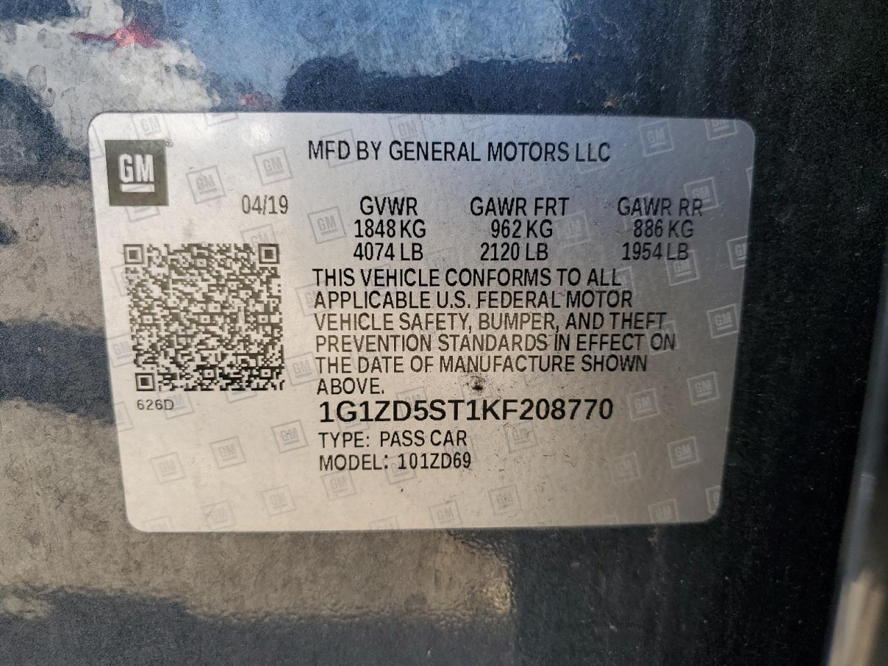 2019 CHEVROLET MALIBU