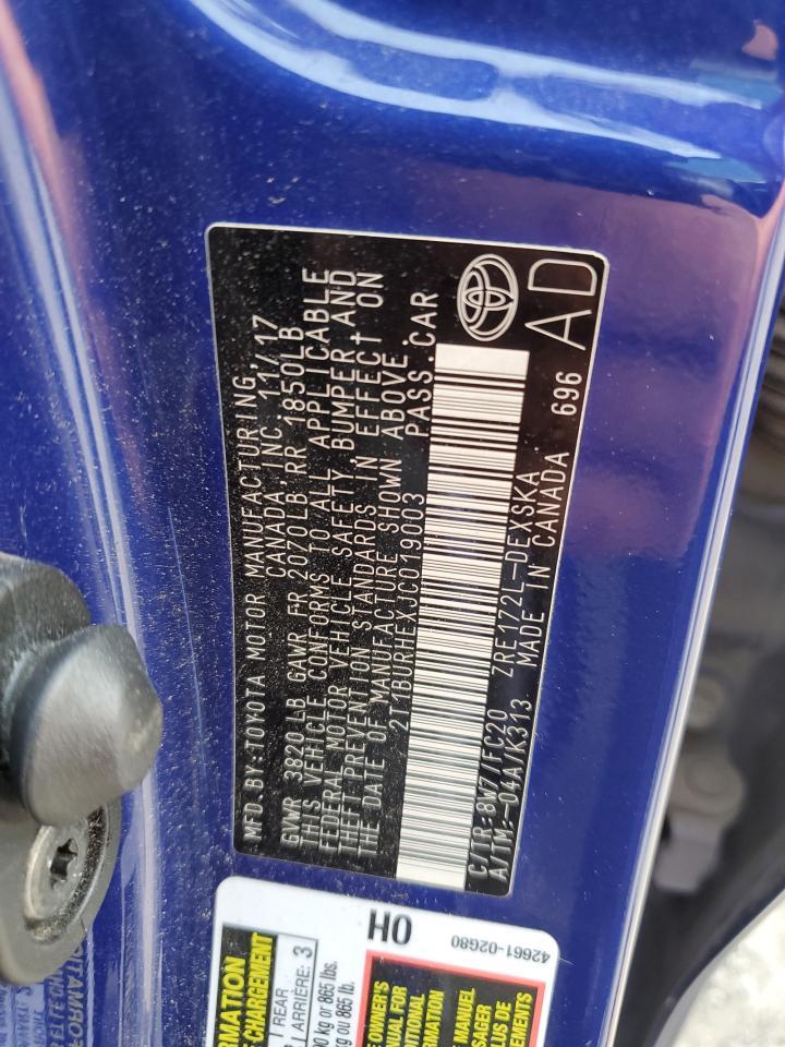 2018 TOYOTA COROLLA
