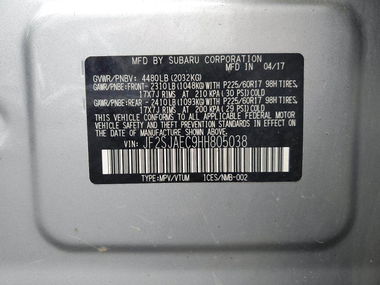 2017 SUBARU FORESTER