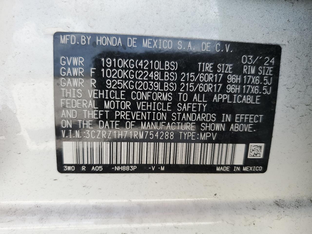 2024 HONDA HR-V