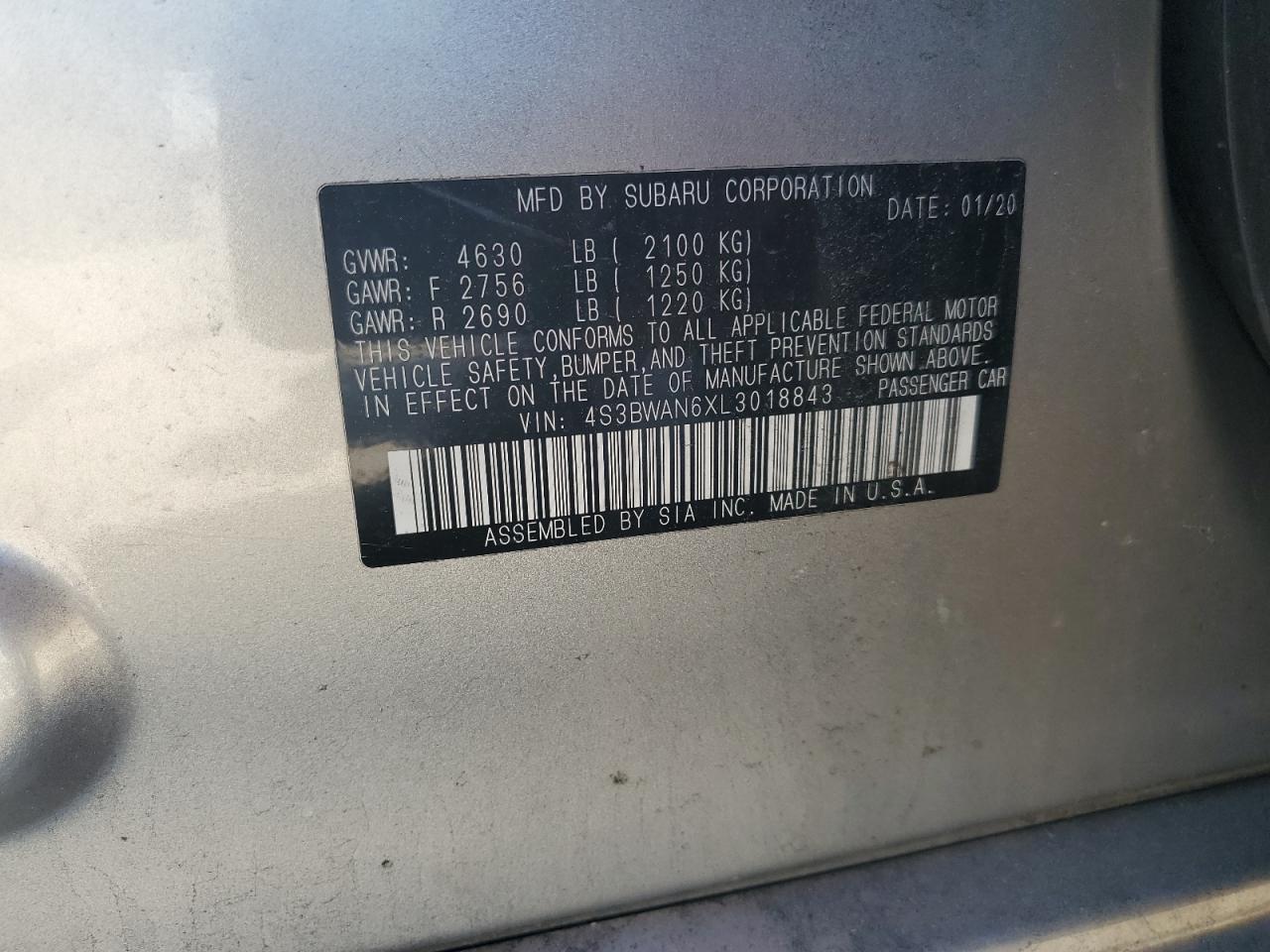 2020 SUBARU Legacy