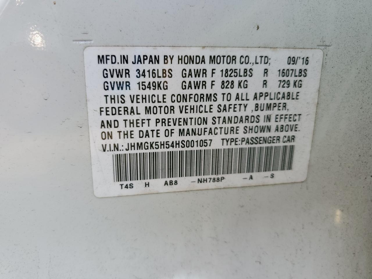 2017 HONDA FIT
