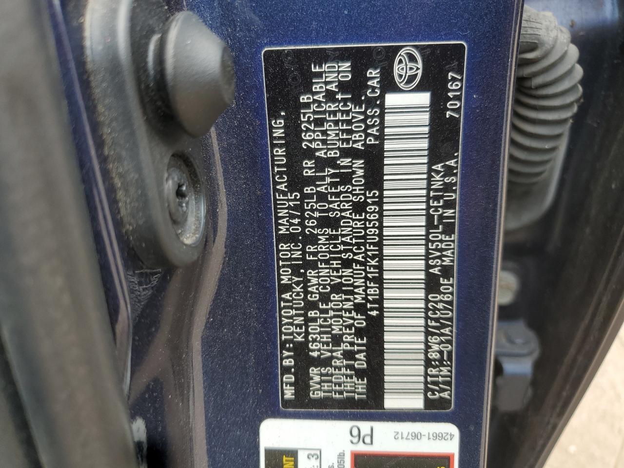 2015 TOYOTA CAMRY