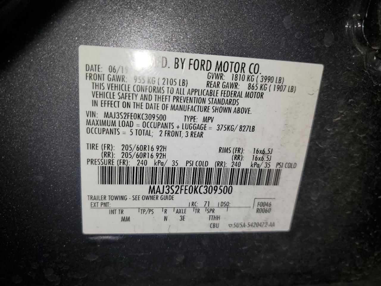 2019 FORD EcoSport