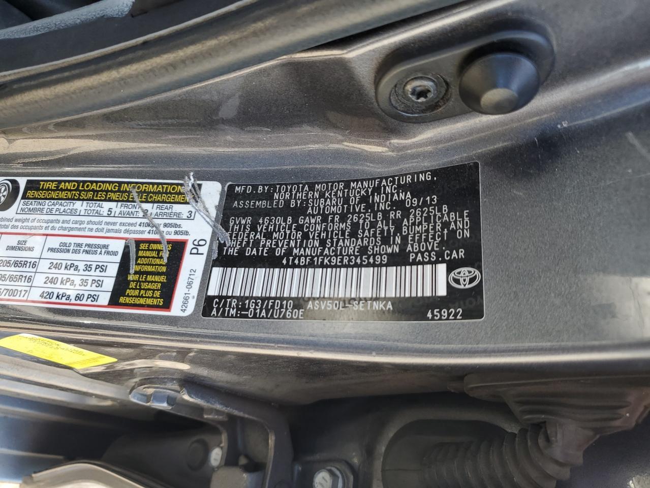 2014 TOYOTA CAMRY
