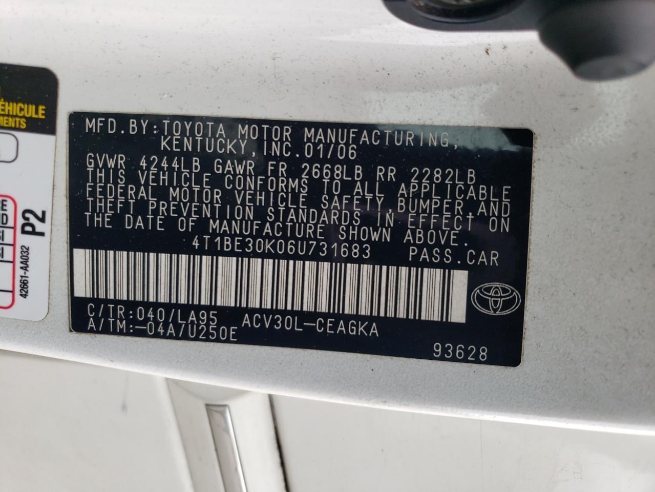 2006 TOYOTA CAMRY