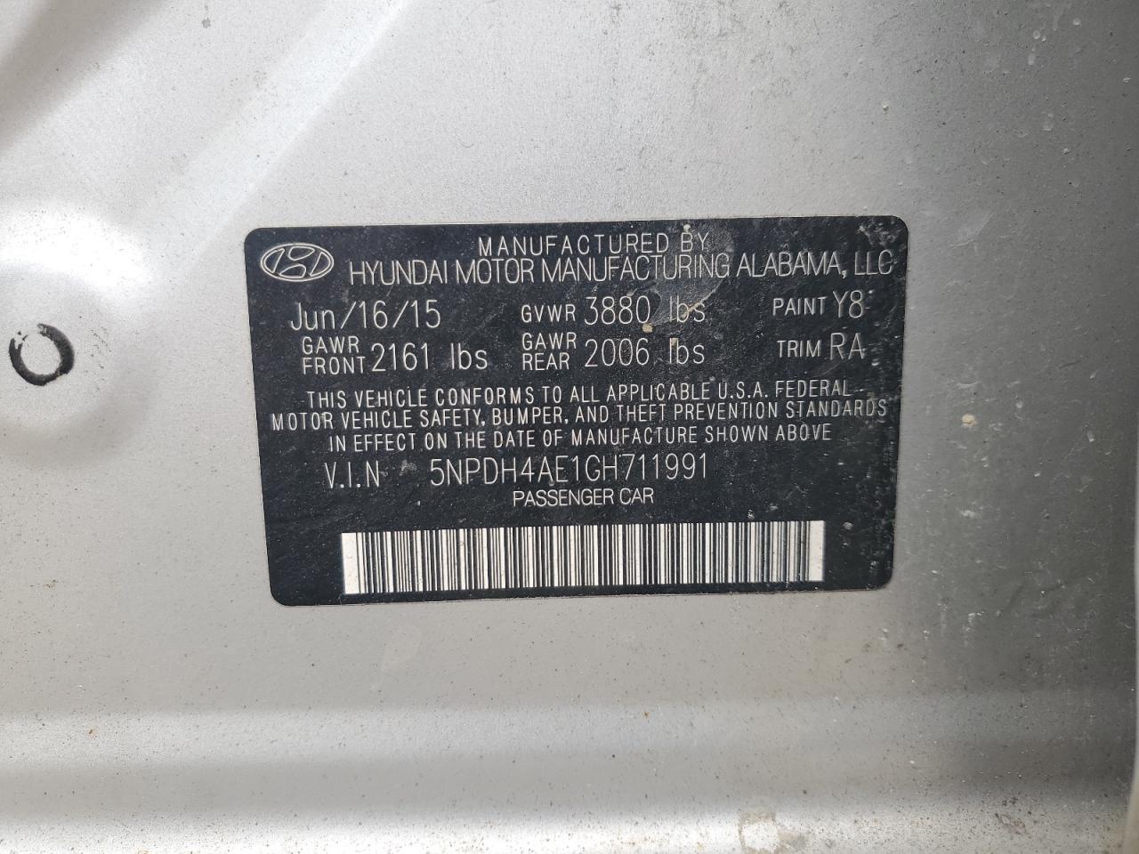 2016 HYUNDAI ELANTRA