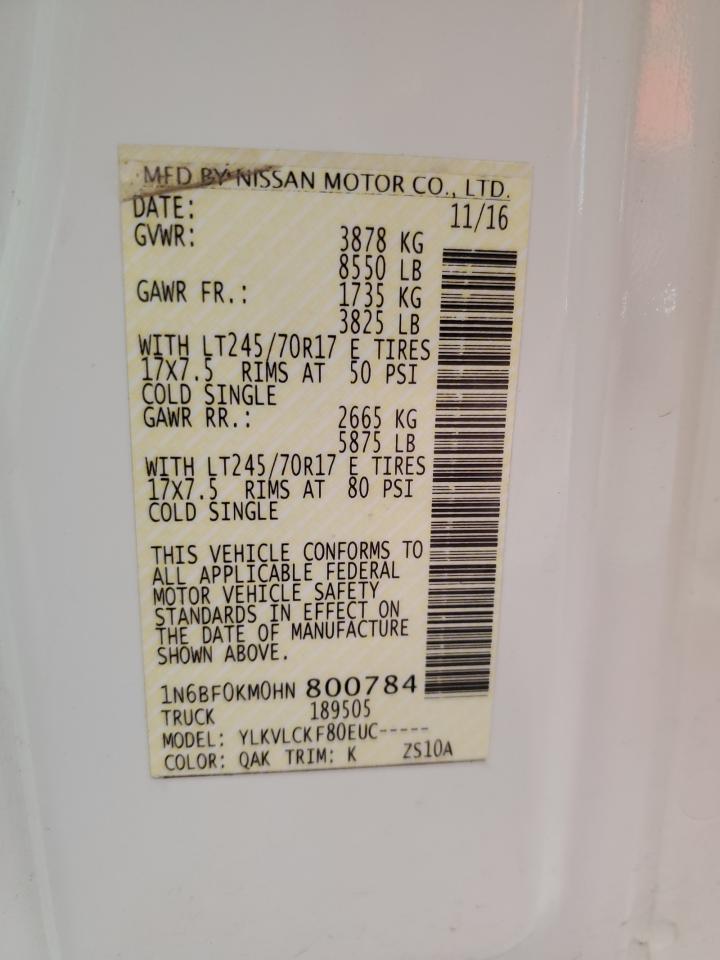 2017 NISSAN Nv