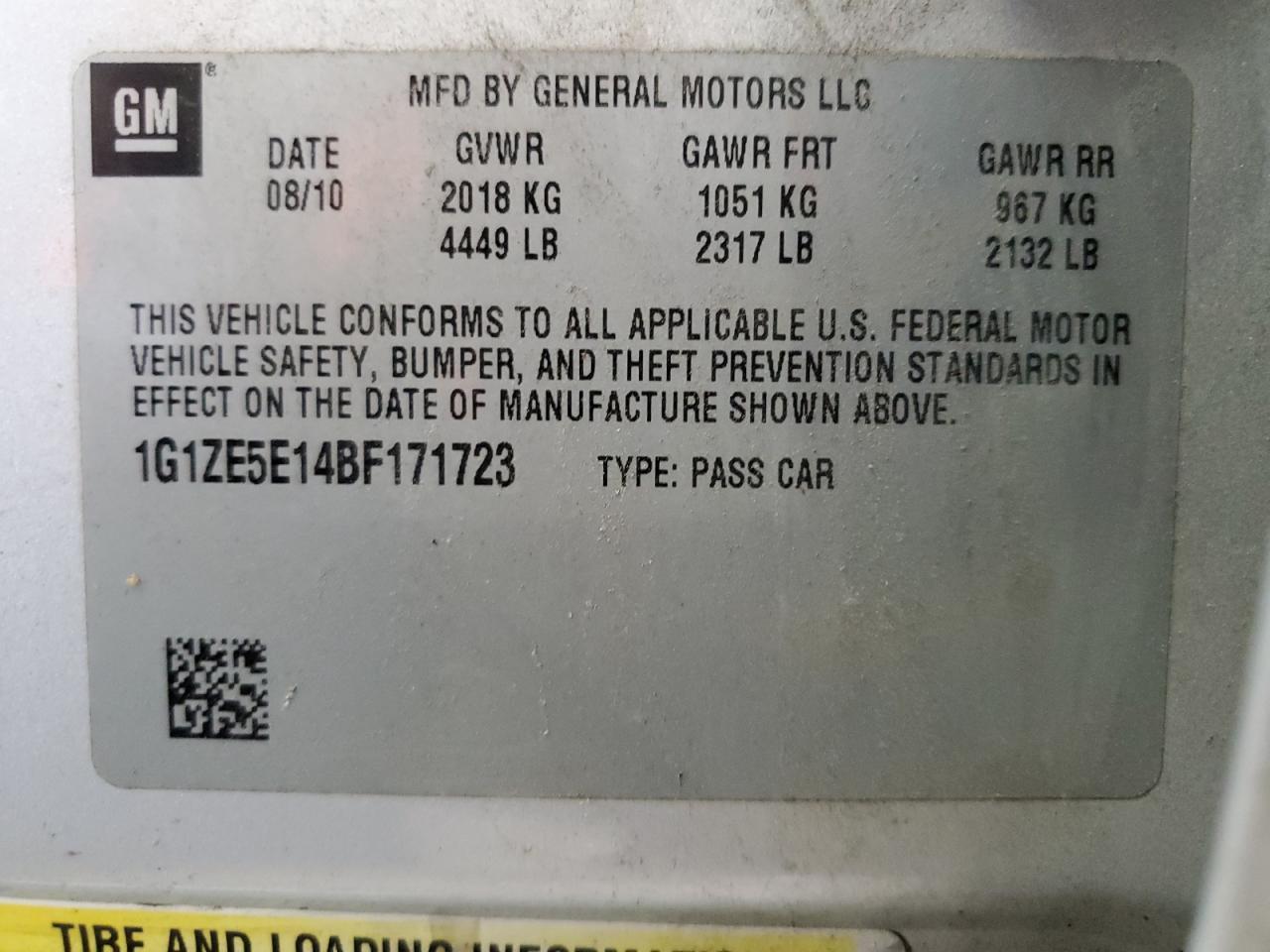2011 CHEVROLET MALIBU