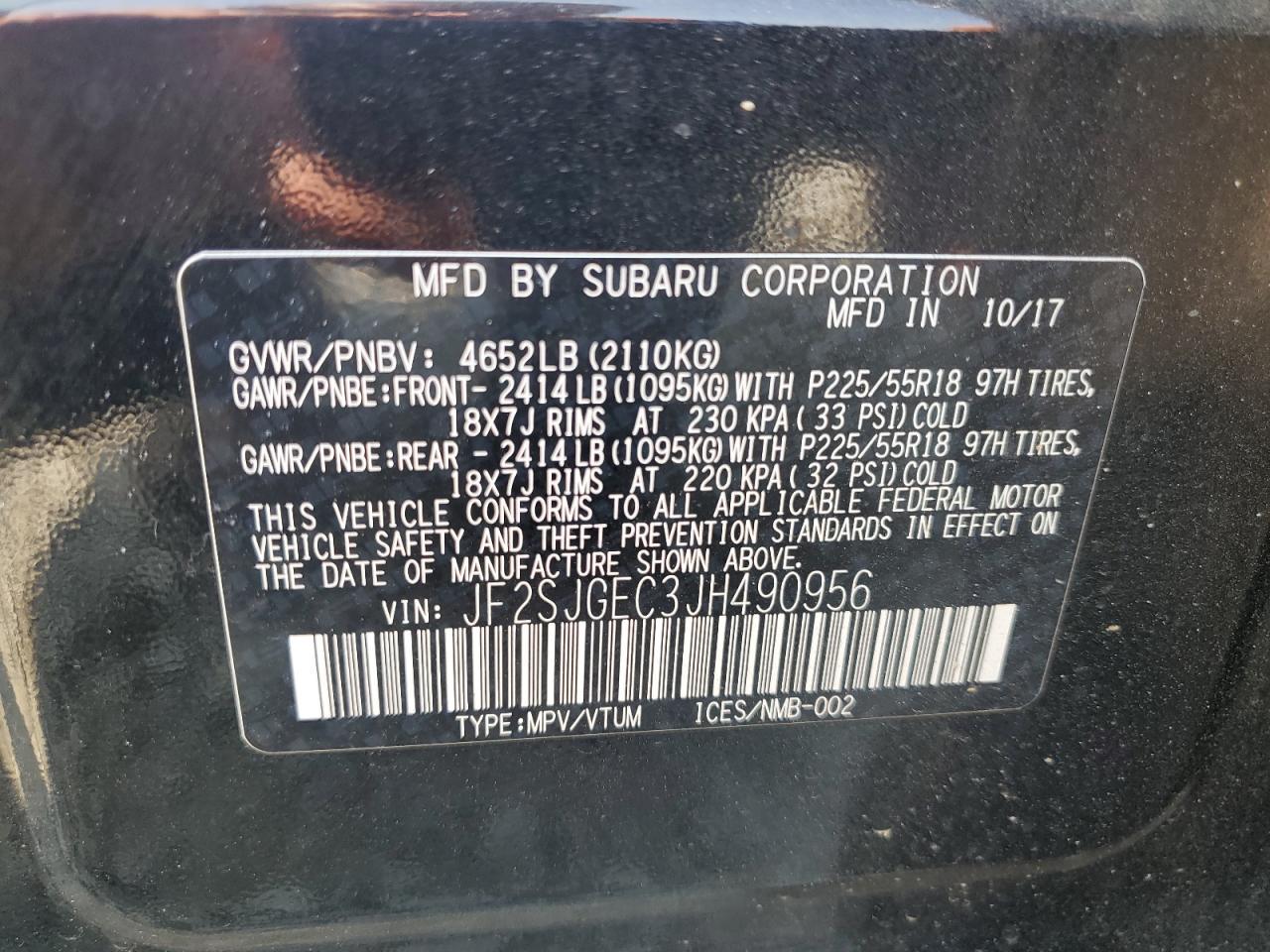2018 SUBARU FORESTER