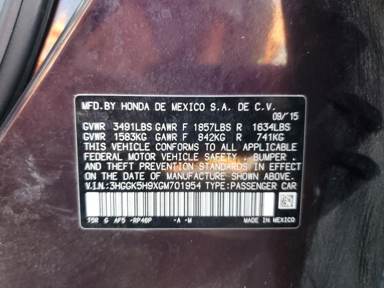 2016 HONDA FIT