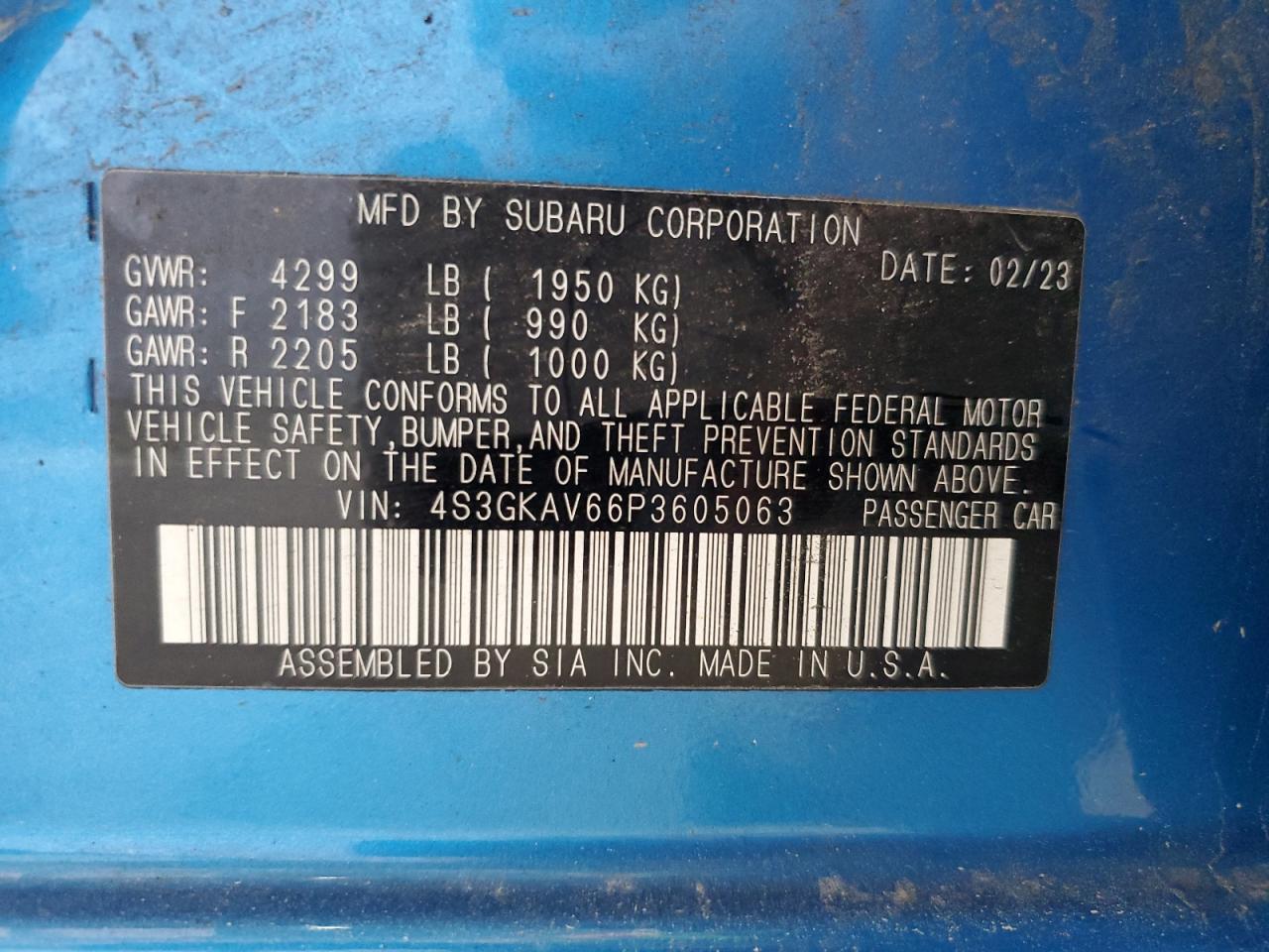 2023 SUBARU IMPREZA