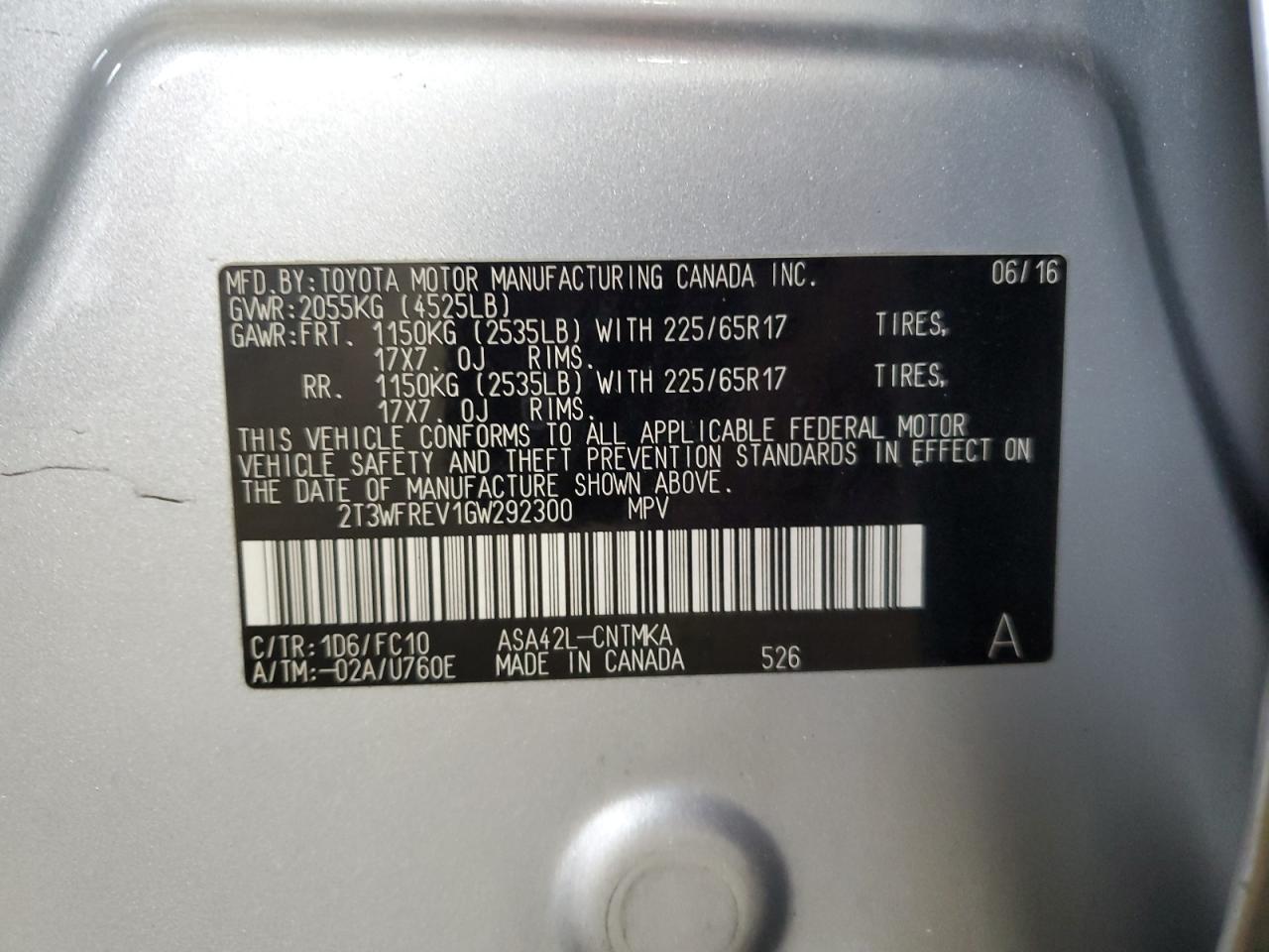 2016 TOYOTA RAV4