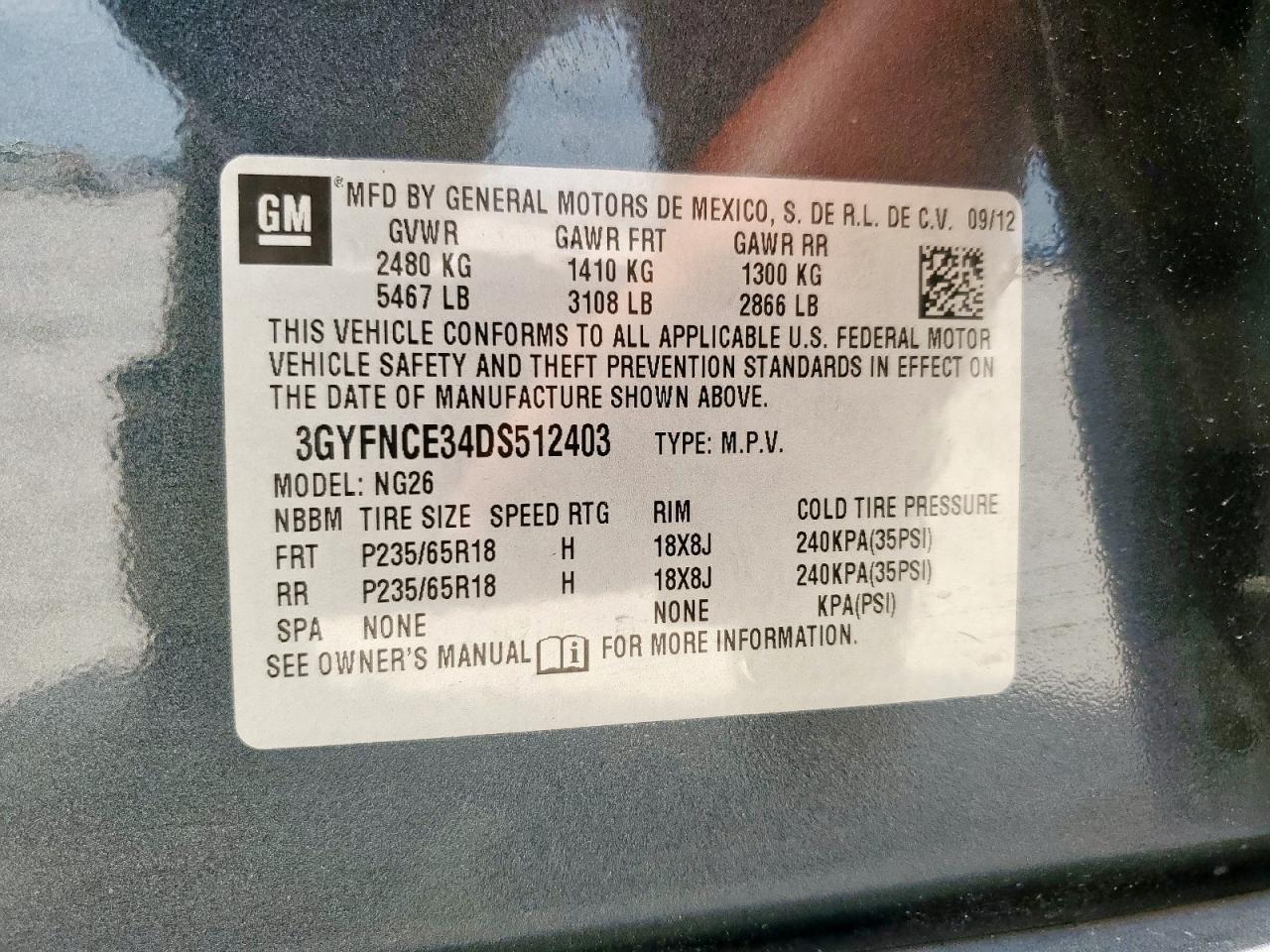 2013 CADILLAC SRX