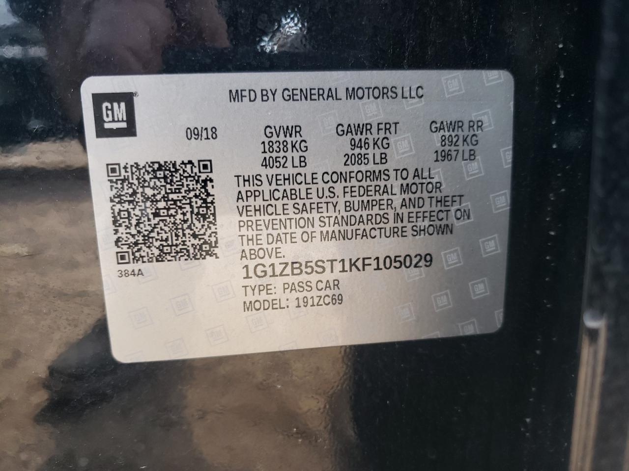 2019 CHEVROLET MALIBU