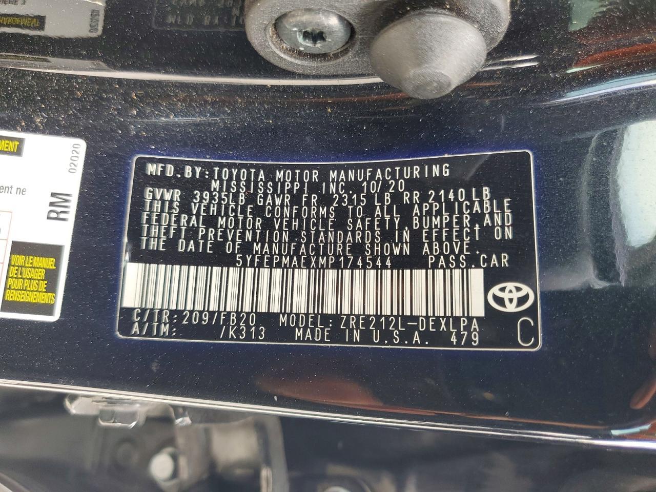 2021 TOYOTA COROLLA