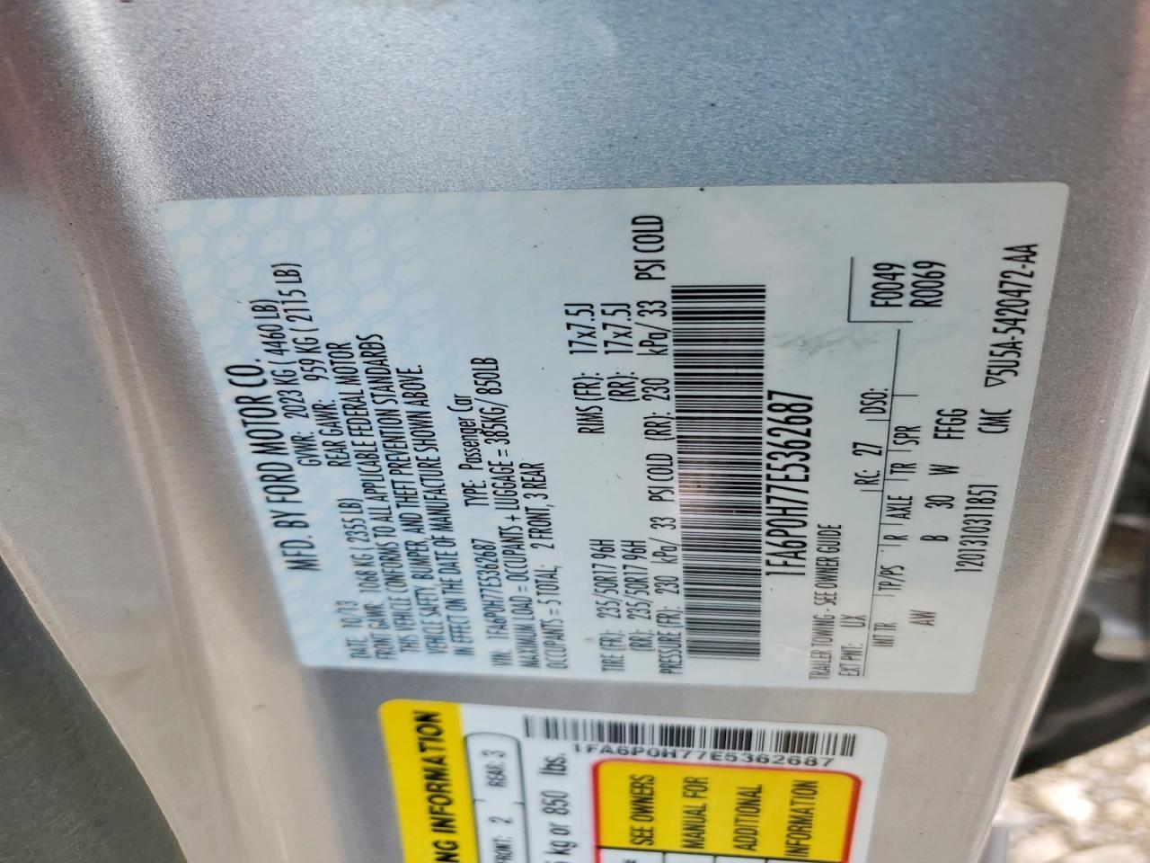 2014 FORD FUSION
